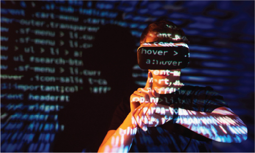 Student using laptop